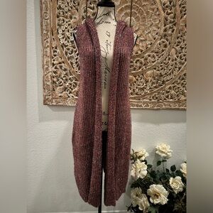 Fashion Apparel & Accessories Pink Multi-Sparkle Sleeveless Hoodie Cardigan- S/M